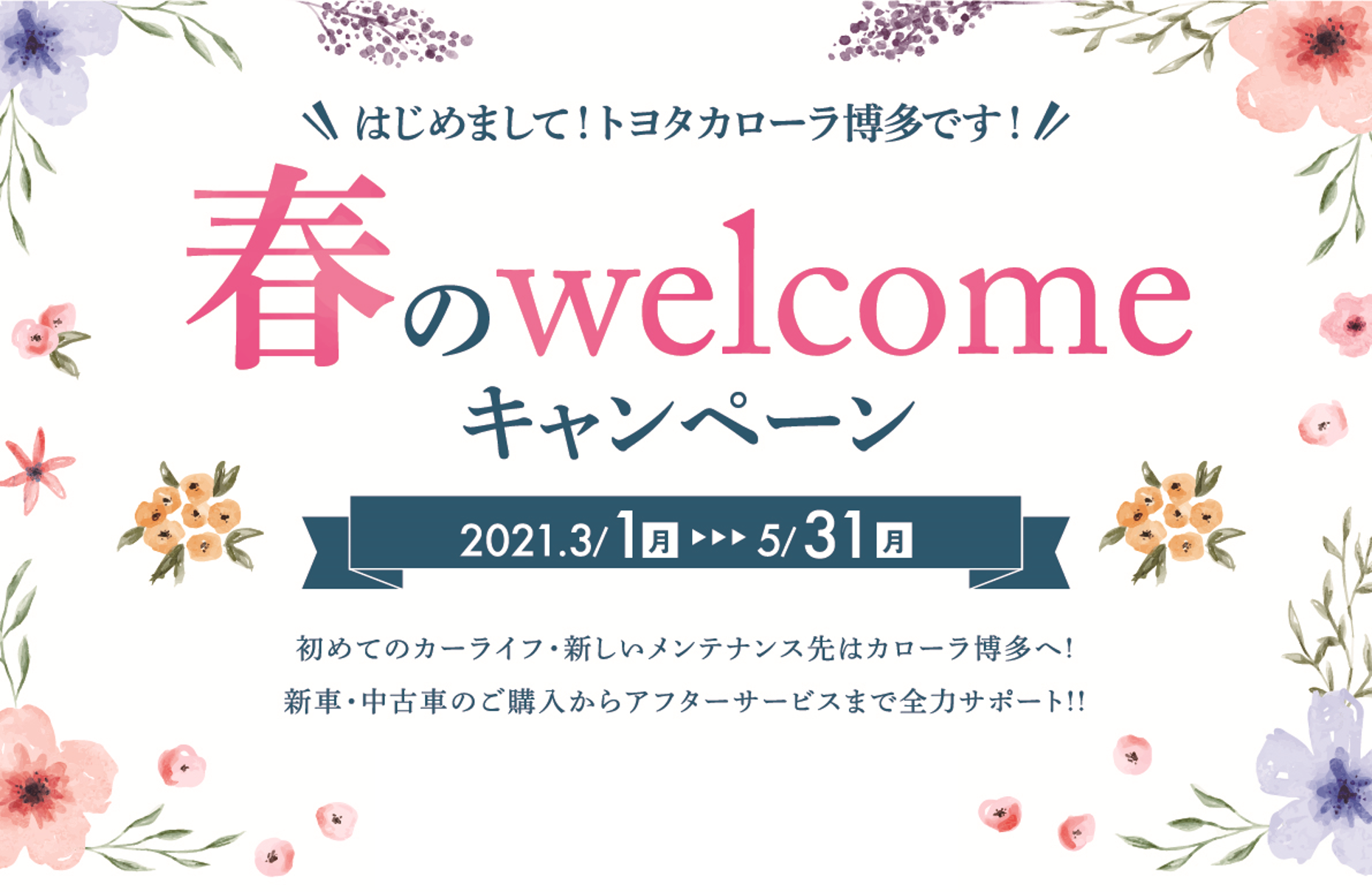 春のwelcomeキャンペーン トヨタカローラ博多 春のwelcomeキャンペーン トヨタカローラ博多